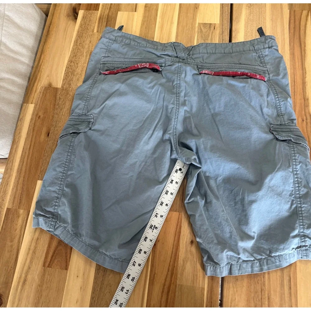 Buffalo David Bitton Mens Cargo Shorts 2 Pack Green Blue Bandana Trim Size 36